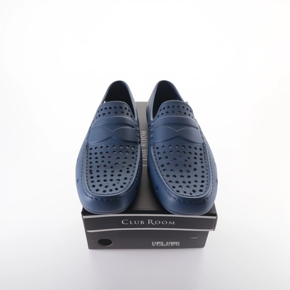 Men's Blue Waterproof Slip On Rubber Loafers Shoes - Picture 5 of 8